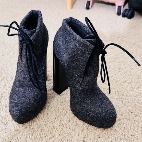 Alexander Wang Constance Gray Wool platform boots Heel/ pump Women’s Size 35 - Picture 2 of 9